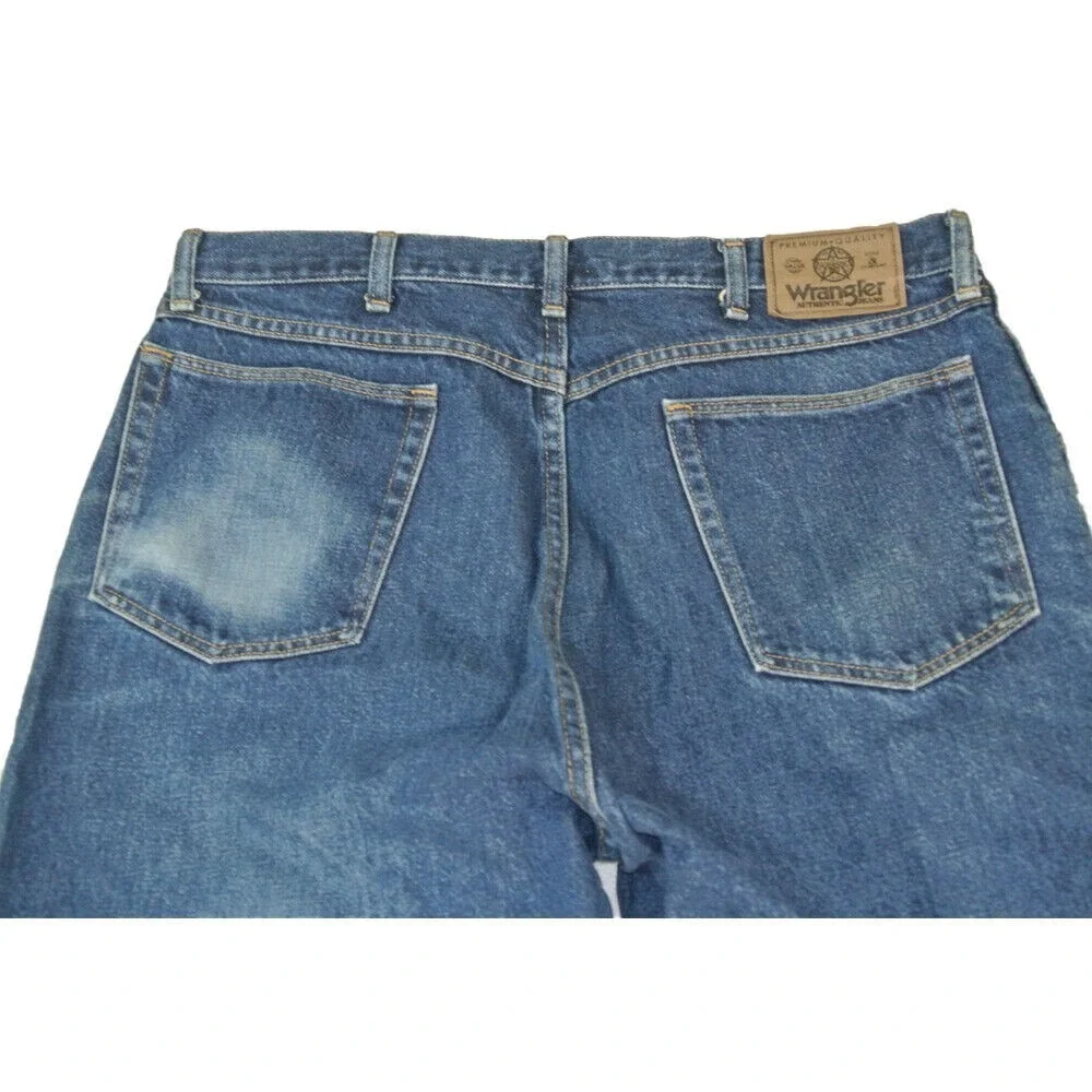 Wrangler Jeans Men's 38 x 32 regular fit straight blue denim pants retro